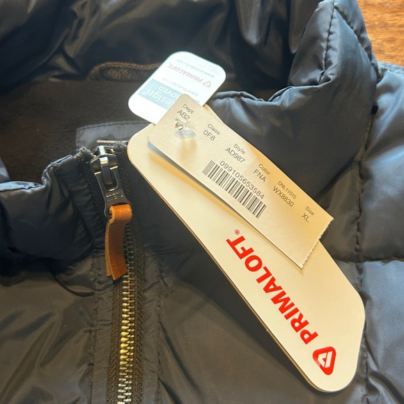 J.CREW puffer jacket insulated blue quilted fleece-lined leather-pull X- LG NWT - Picture 12 of 15